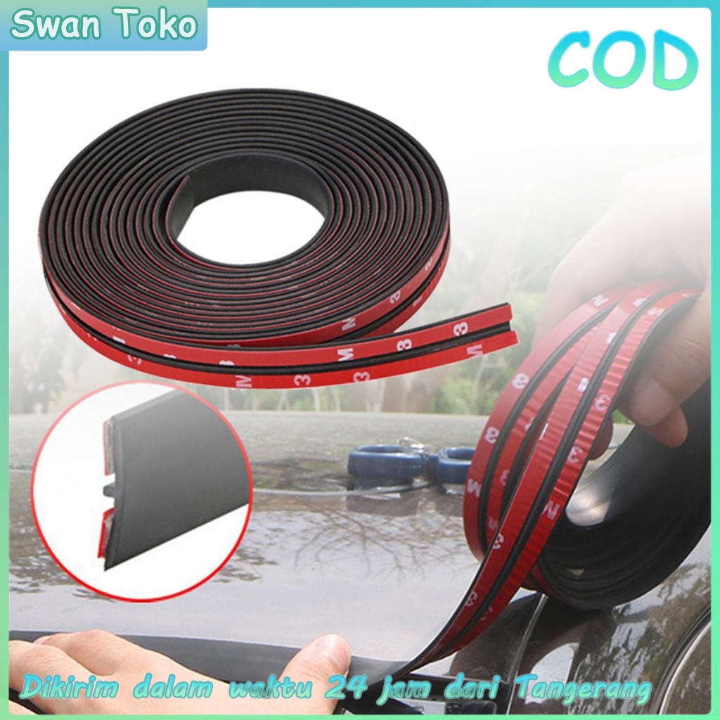 3M Karet Kaca Mobil Strip Segel Karet Pelindung Kaca Debu Suara Noise Reduction Lis Kaca Mobil