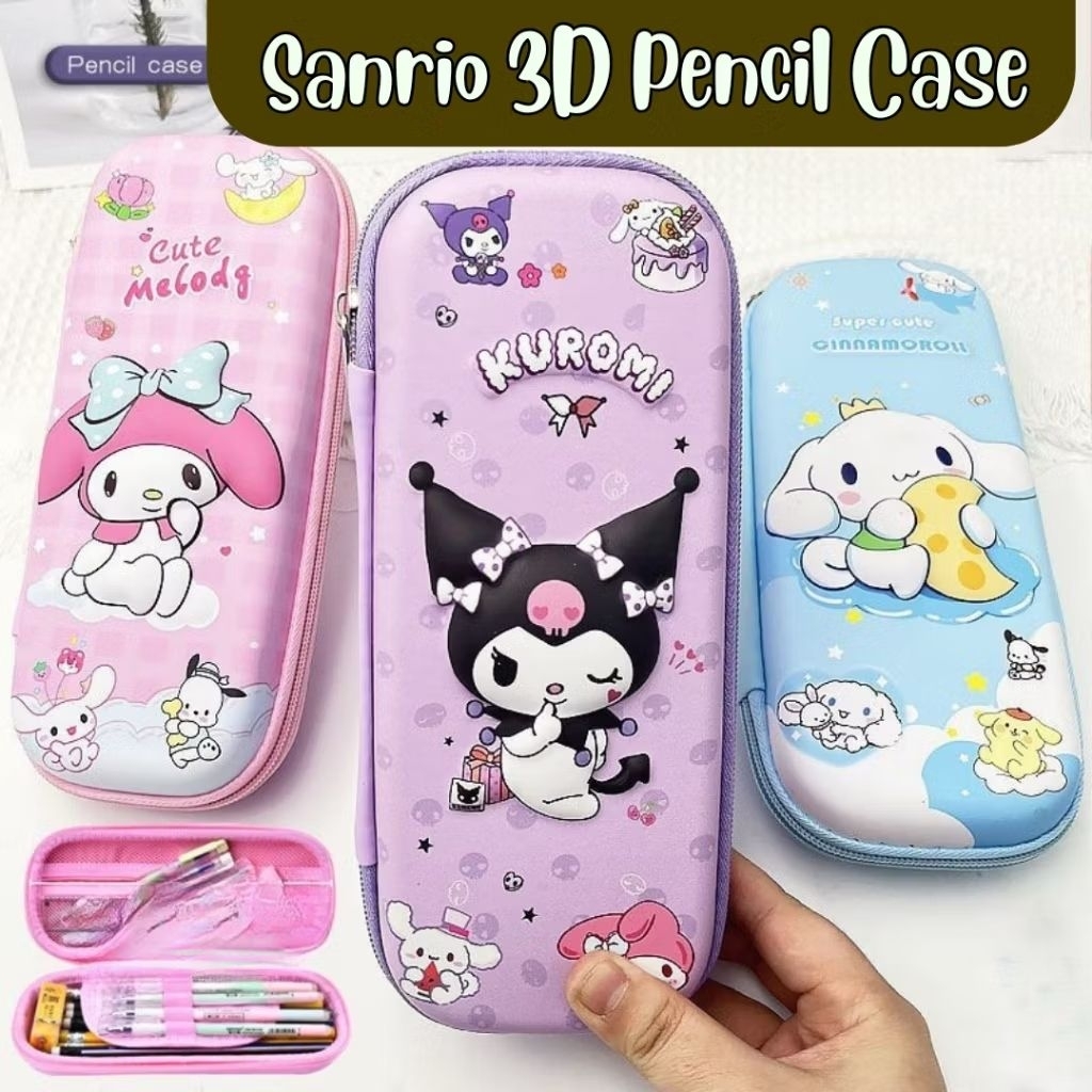 

Lafleurkids Sanrio Pencil Case / Kotak Pensil 3D Kuromi Melody Cinnamoroll Anak Perempuan / Kotak Pensil Anak Perempuan
