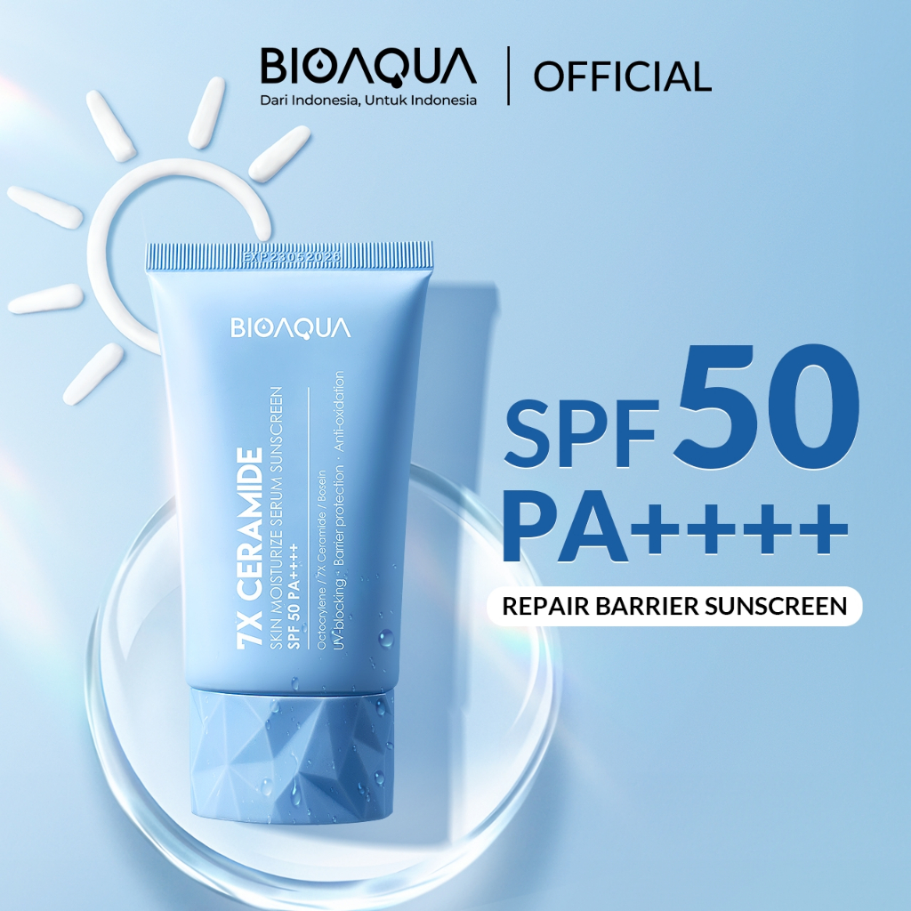 BIOAQUA Body Sunscreen SPF 50 PA++++ 40ml 7X Ceramide Sunscreen Gel Sunblock Wajah Tabir Surya Pelem