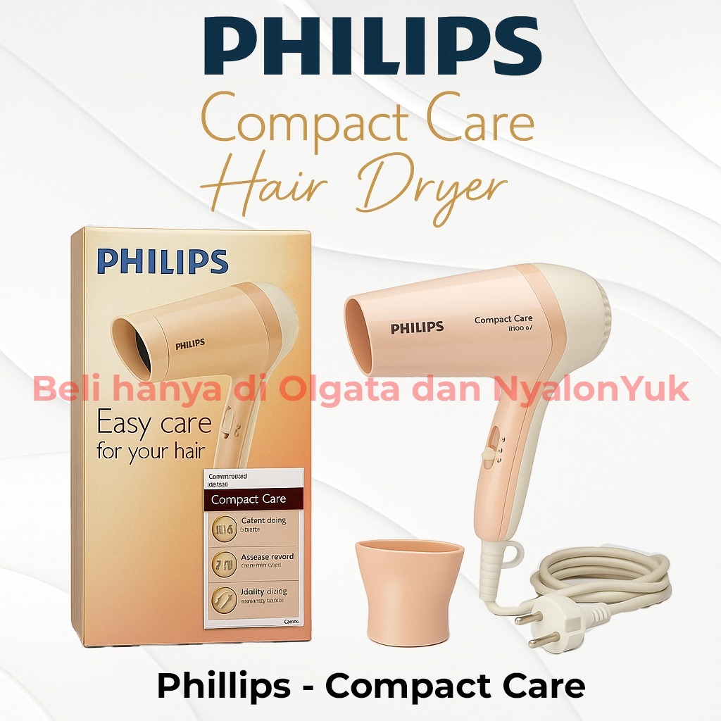 Philips | Hair Dryer DryCare | Pengering Rambut | Compact Care (1100 Watt)