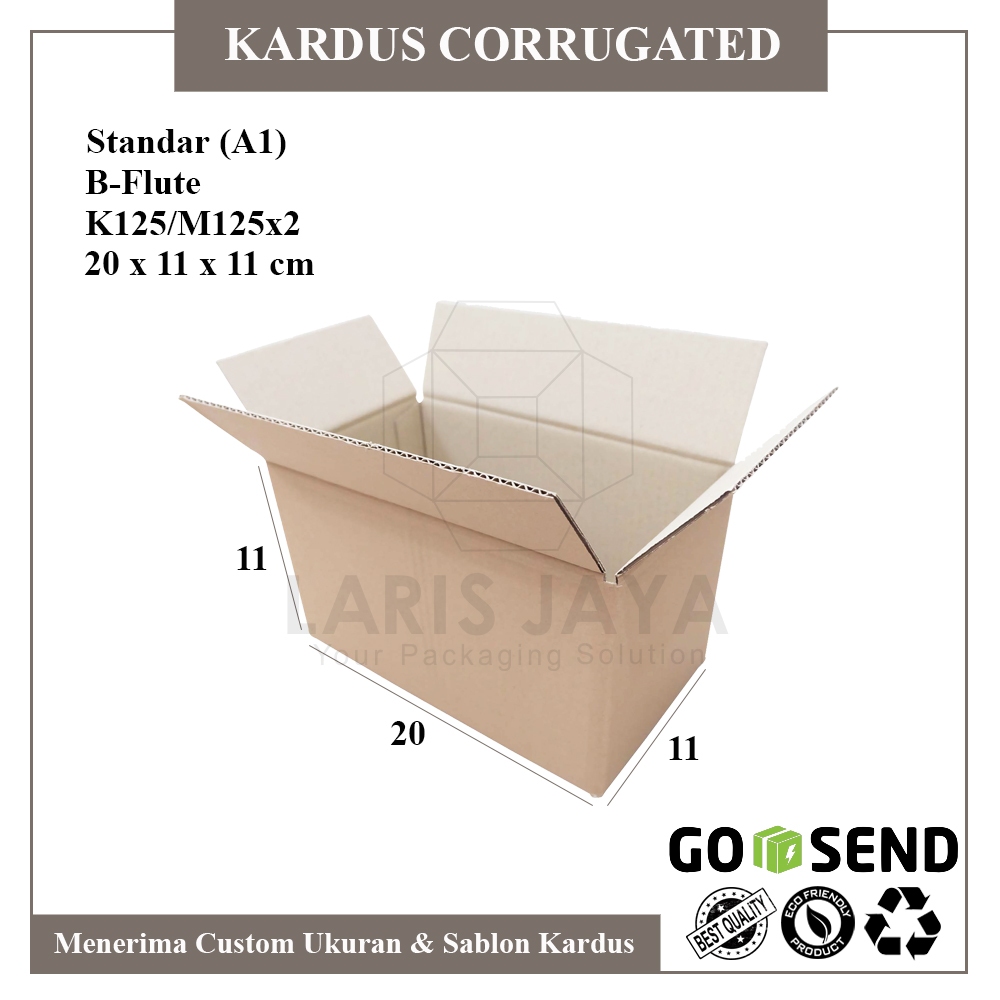 

20 x 11 x 11 Cm | B Flute | Kardus | Corrugated Box | Packing | Packaging