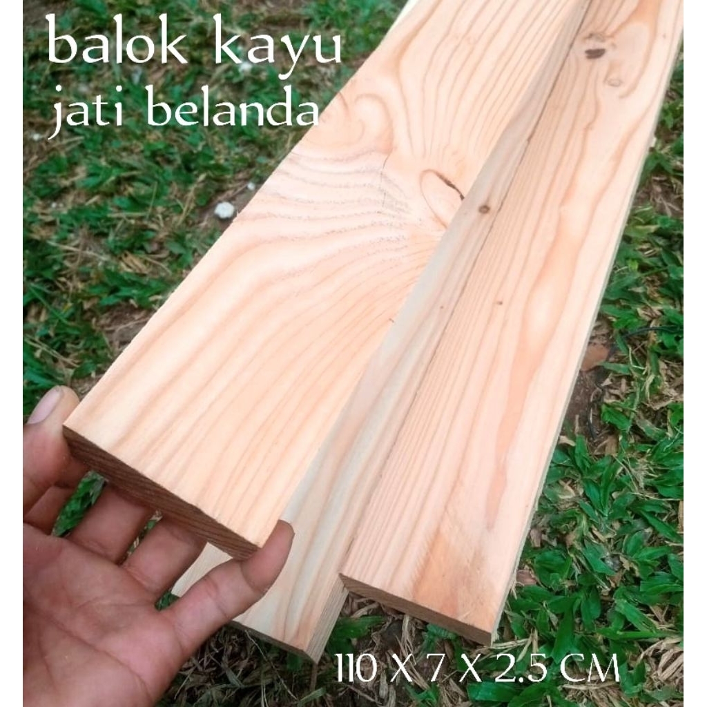 balok kayu palet balok kayu jati Belanda panjang 110 X7X2.5 Cm per 1 batang