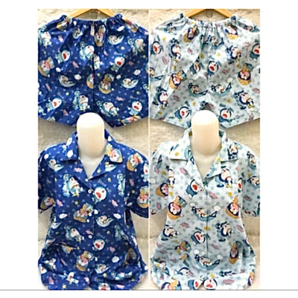 Setelan tidur piyama katun 3/4 / setelan tidur katun / setelan tidur celana pendek / setelan tidur w