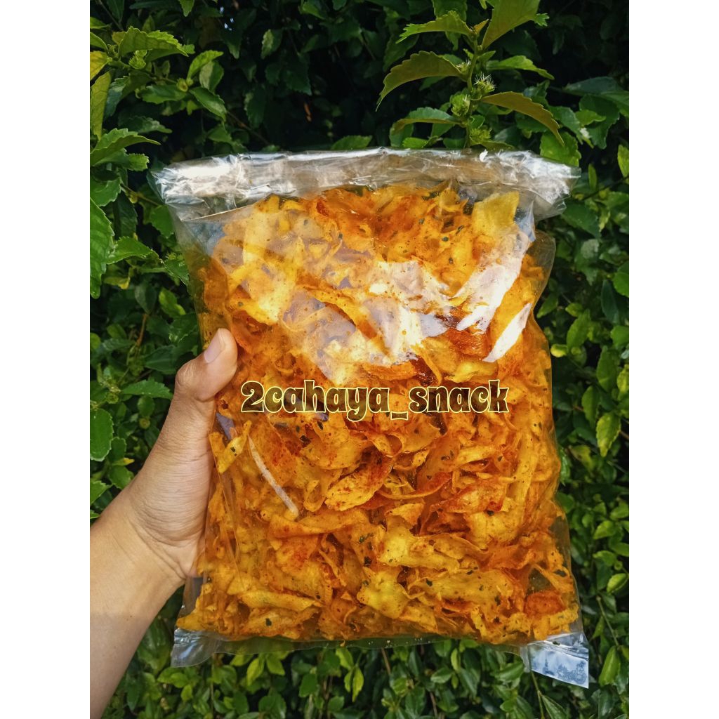

2CAHAYA - KERIPIK SINGKONG KRIWIL BUMBU PEDAS DAUN JERUK 250gr