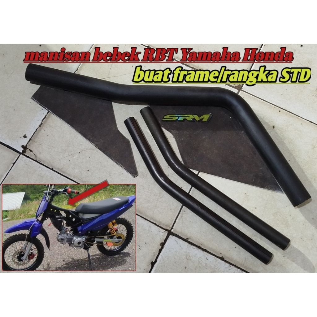 Pemanis frame/rangka standar bebek rbt bahan besi hitam