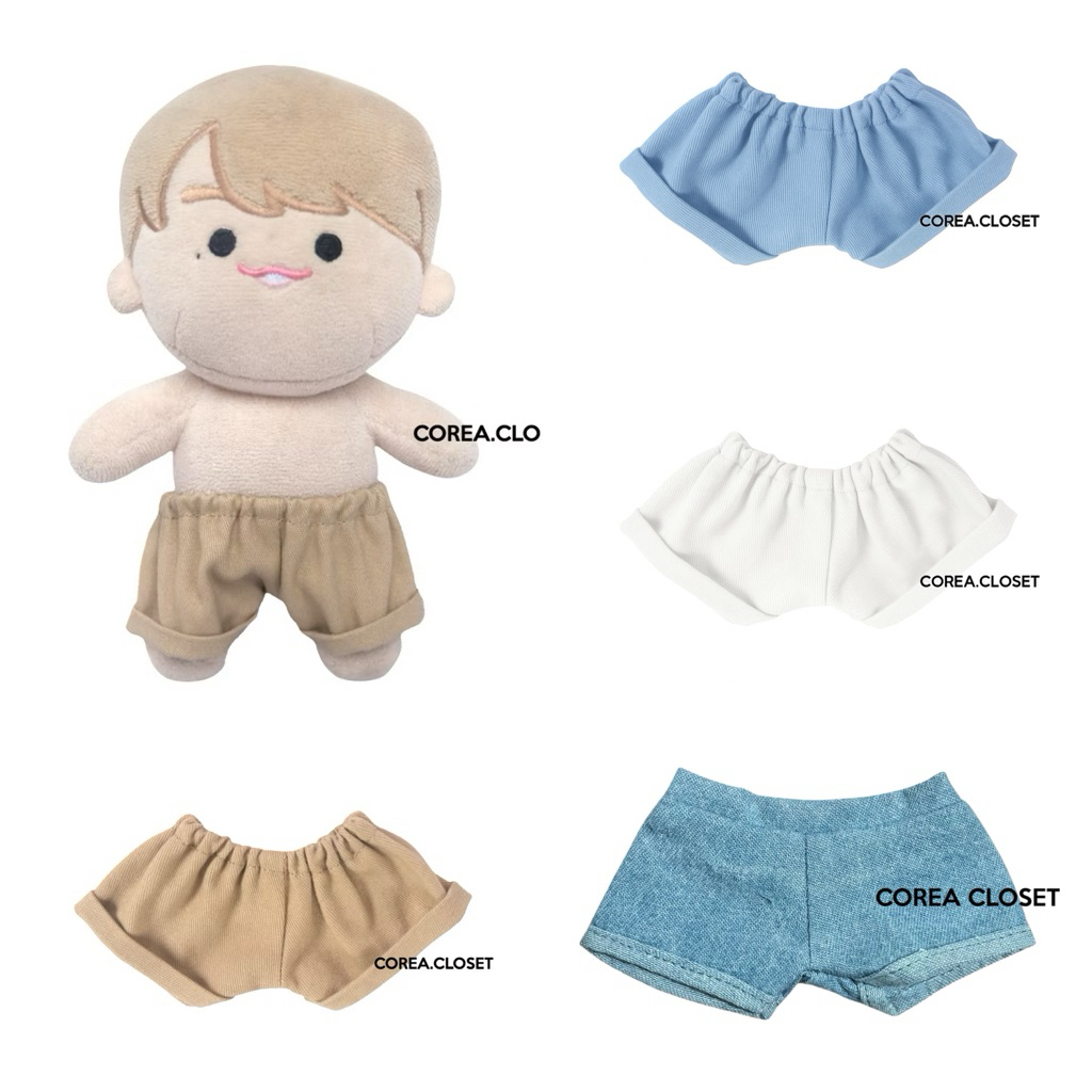 READY STOCK 15cm  skzoo Kpop doll clothes -  Celana Chinos Coklat pants ( EXO Doll kaos pink Baju Bo