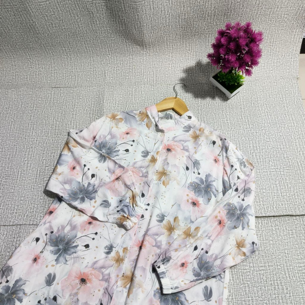 Tunik Twill Motif/Atasan Tunik/Tunik Cantik/Baju wanita Kekinian/Atasan Premium