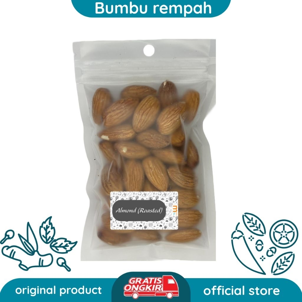 

ALMOND WHOLE PANGGANG/ ALMOND ROASTED/KACANG ALMOND SIAP SANTAP