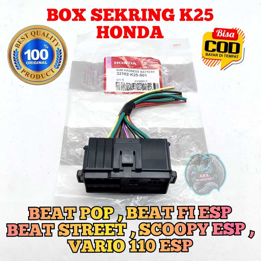 Box sekring K25 asli original motor honda Beat Pop , Beat FI Esp , Beat Street , Scoopy Esp , Vario