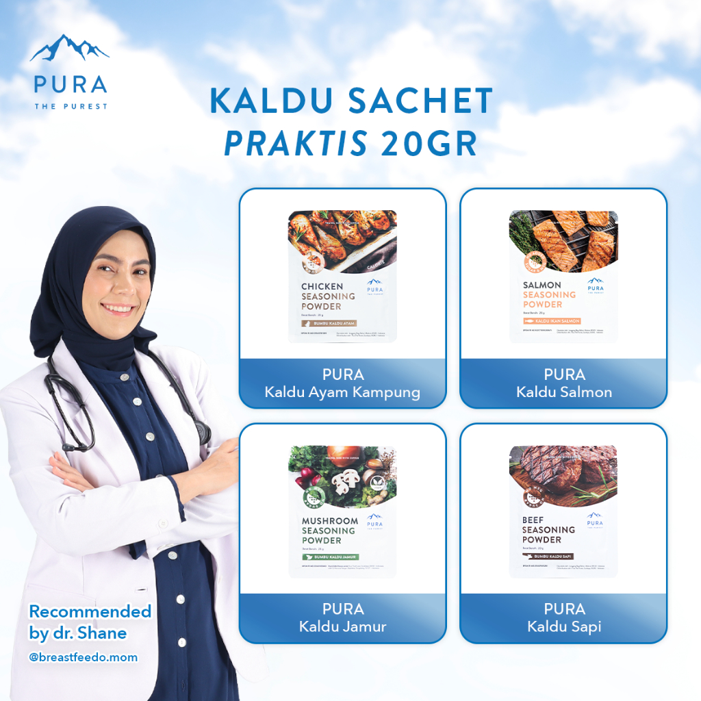 

Pura Kaldu Sachet 20gr - Kaldu Ayam Sapi Salmon Jamur Tanpa Gula Non MSG Mpasi Friendly