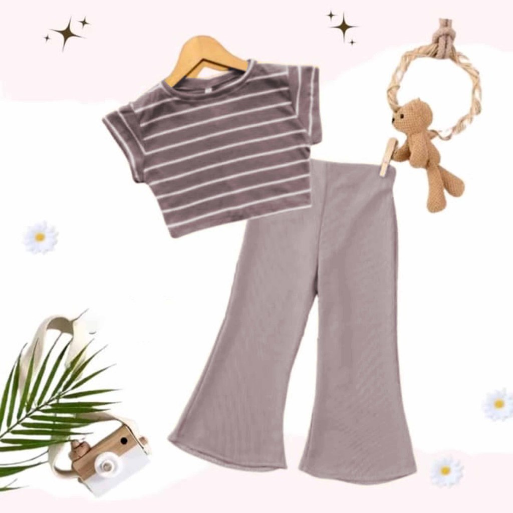 Setelan crop top anak perempuan/ Setelan cutbray  Fashion Anak Perempuan Korea Stlyle