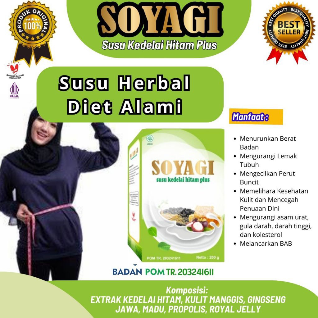 

Soyagi 200gr – Susu Kedelai Hitam Plus Herbal | Rendah Lemak, Tinggi Protein, Diet Sehat Alami