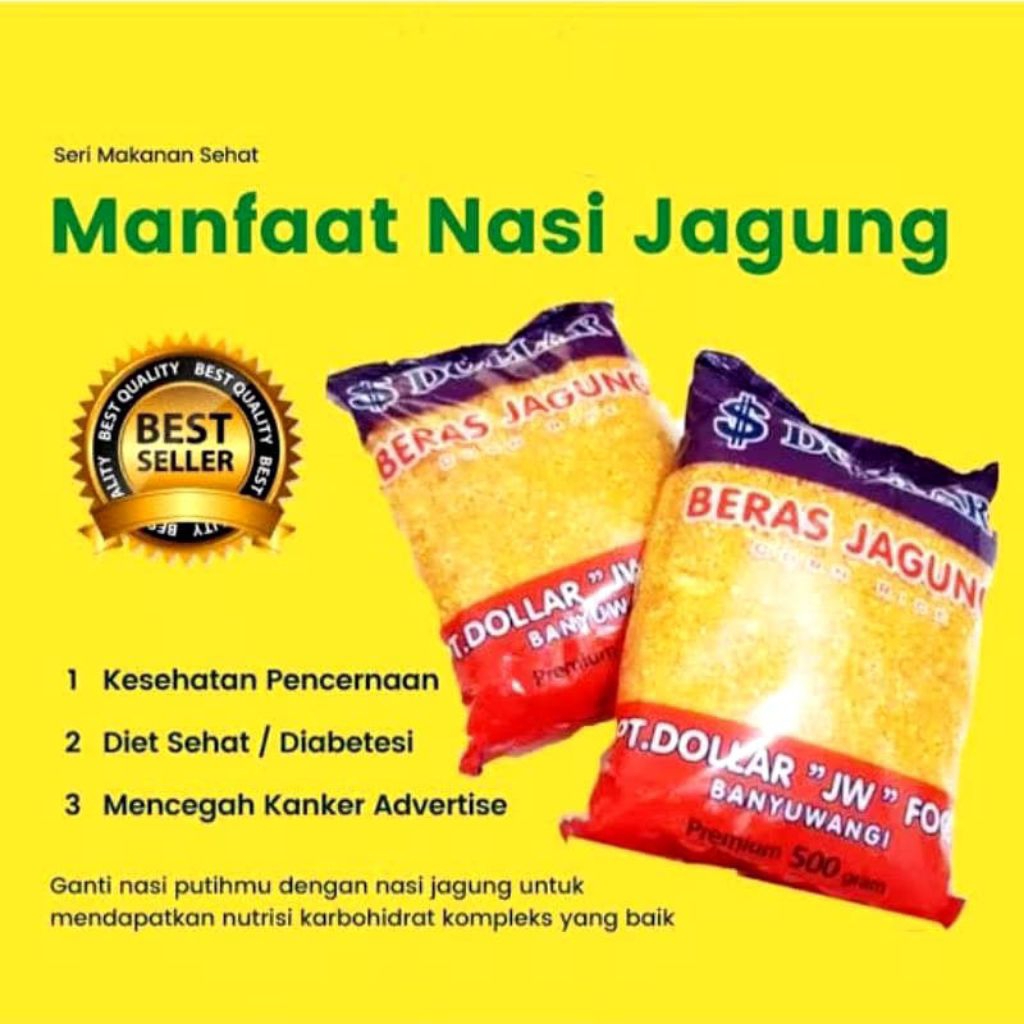 

Beras jagung dollar premium paket 1kg (2pcs) original banyuwangi
