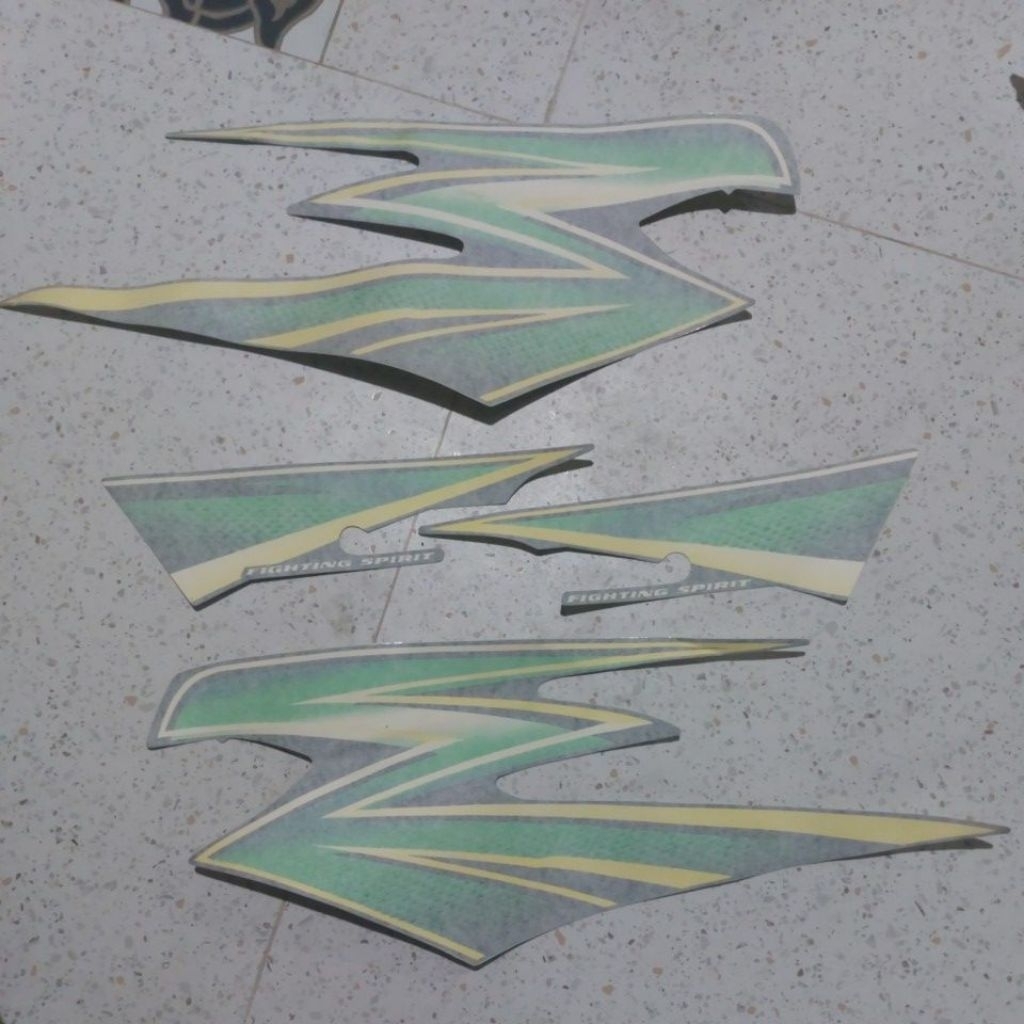 grafic striping stiker set RX King 2003 hijau laminasi original