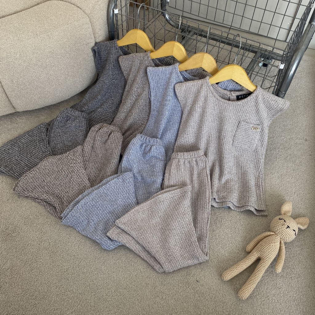 FEFA STYLE- ONE SET (ANAK) NASTYA KNIT - ONE SET knit celana cutbray ANAK perempuan - atasan bawahan