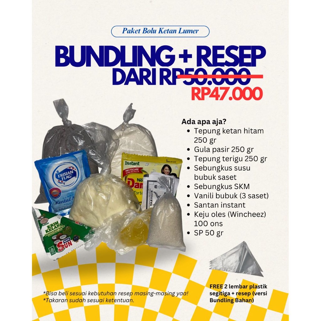 

Bolu Ketan Hitam Keju Lumer (Bundling+Resep)