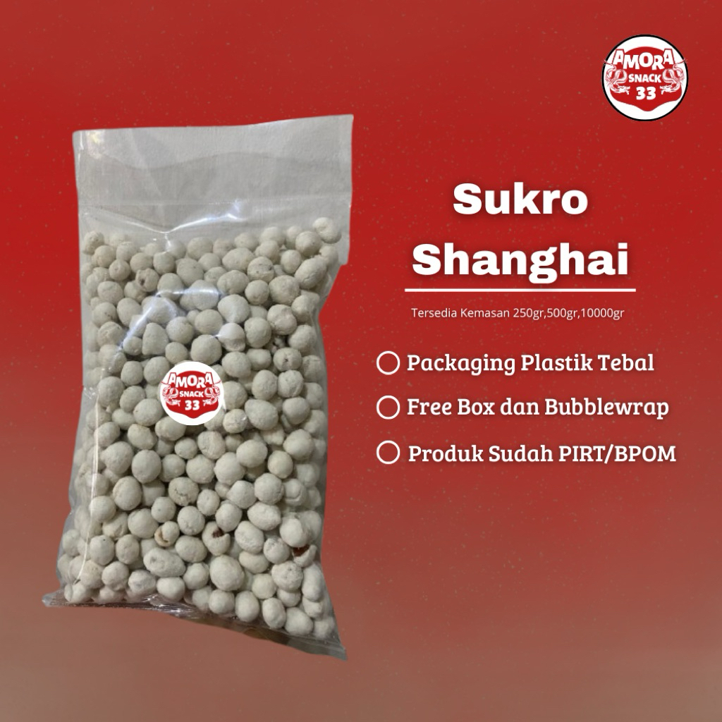 

[AMORA SNACK33] SUKRO SHANGHAI Original (Grosir) 250gr 500gr 1 KG / Cemilan Kekinian