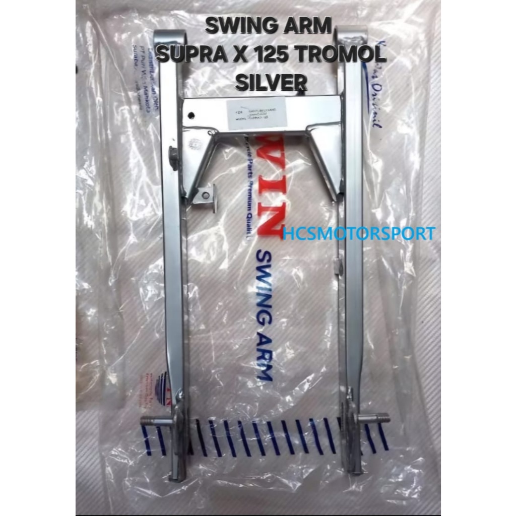 SWING ARM GARPU CAPIT UDANG SUPRA X 125 TROMOL WARNA SILVER MERK WIN ORI