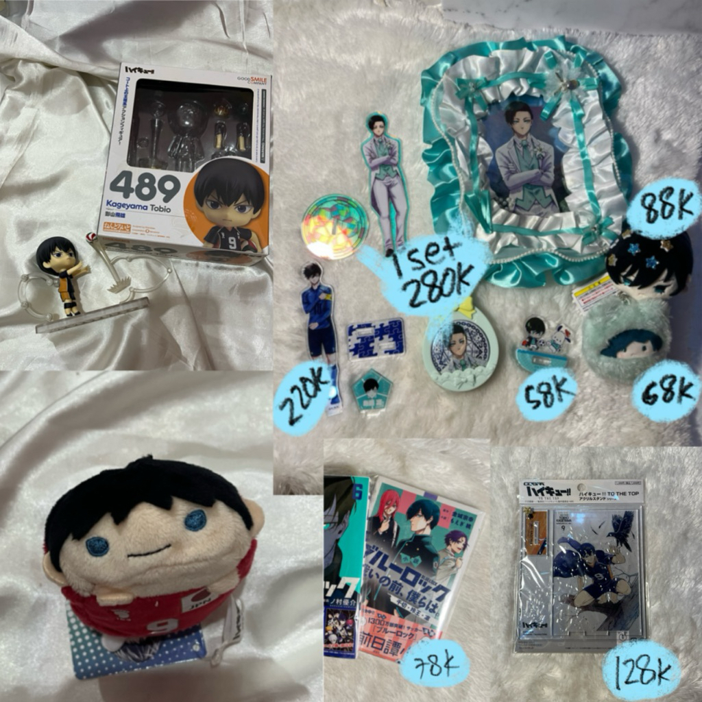 ready || wts standee acrylic official merch bluelock bllk itoshi rin haikyuu hq kageyama nendoroid n