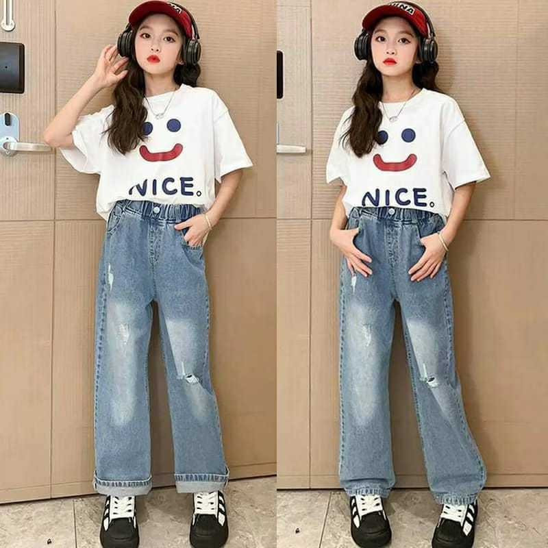 Celana Jeans Sobek Anak Perempuan /Celana jeans Terbaru Style  Sobek