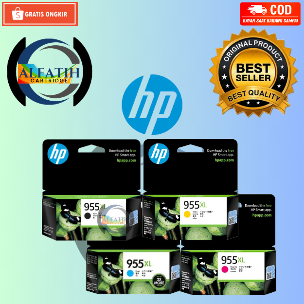 1 Set Tinta Hp 955 XL Black & Hp 955 XL Color