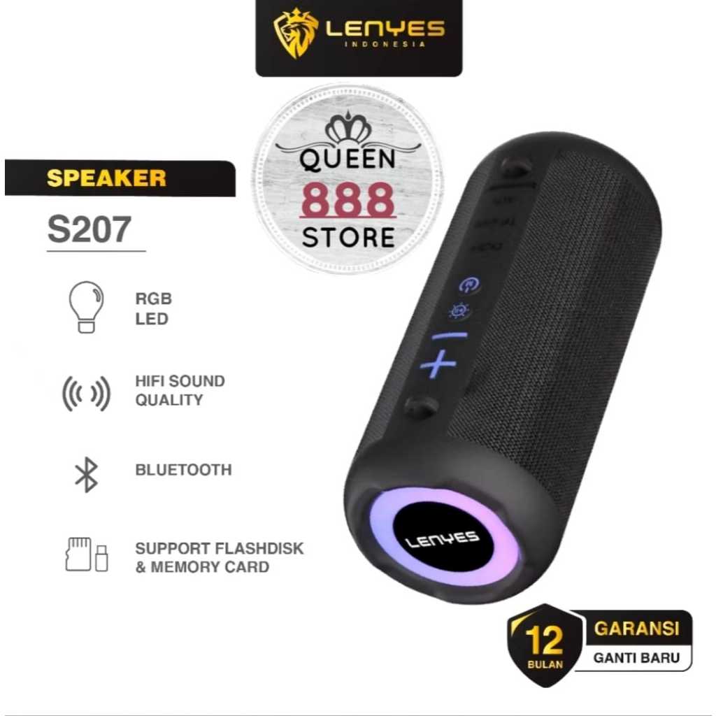 SPEAKER LENYES S207 SPEAKER BLUETOOTH RGB TWS V5.3 20WATT WITH STRAPPING HIFI STEREO S207