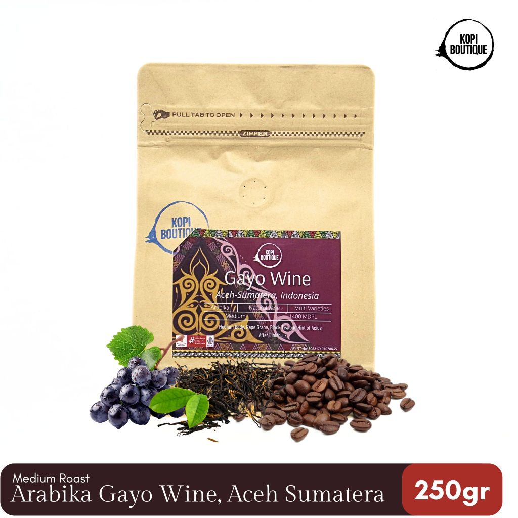 

kopi Arabica Sumatra Gayo Wine 250gr