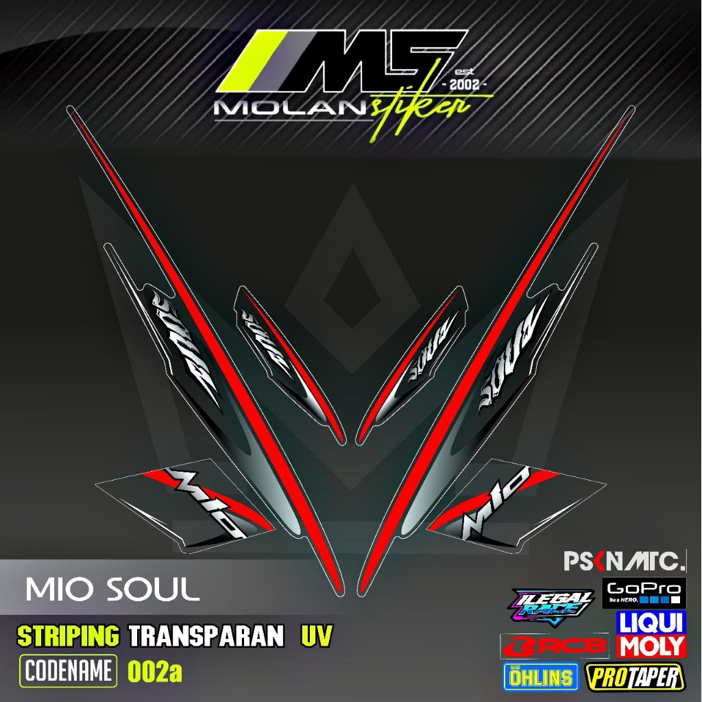 Decal Sticker Striping Variasi Transparan Uv Mio Soul Karbu 2006-2012 Mio Soul 115 Mio Soul Lama/Old