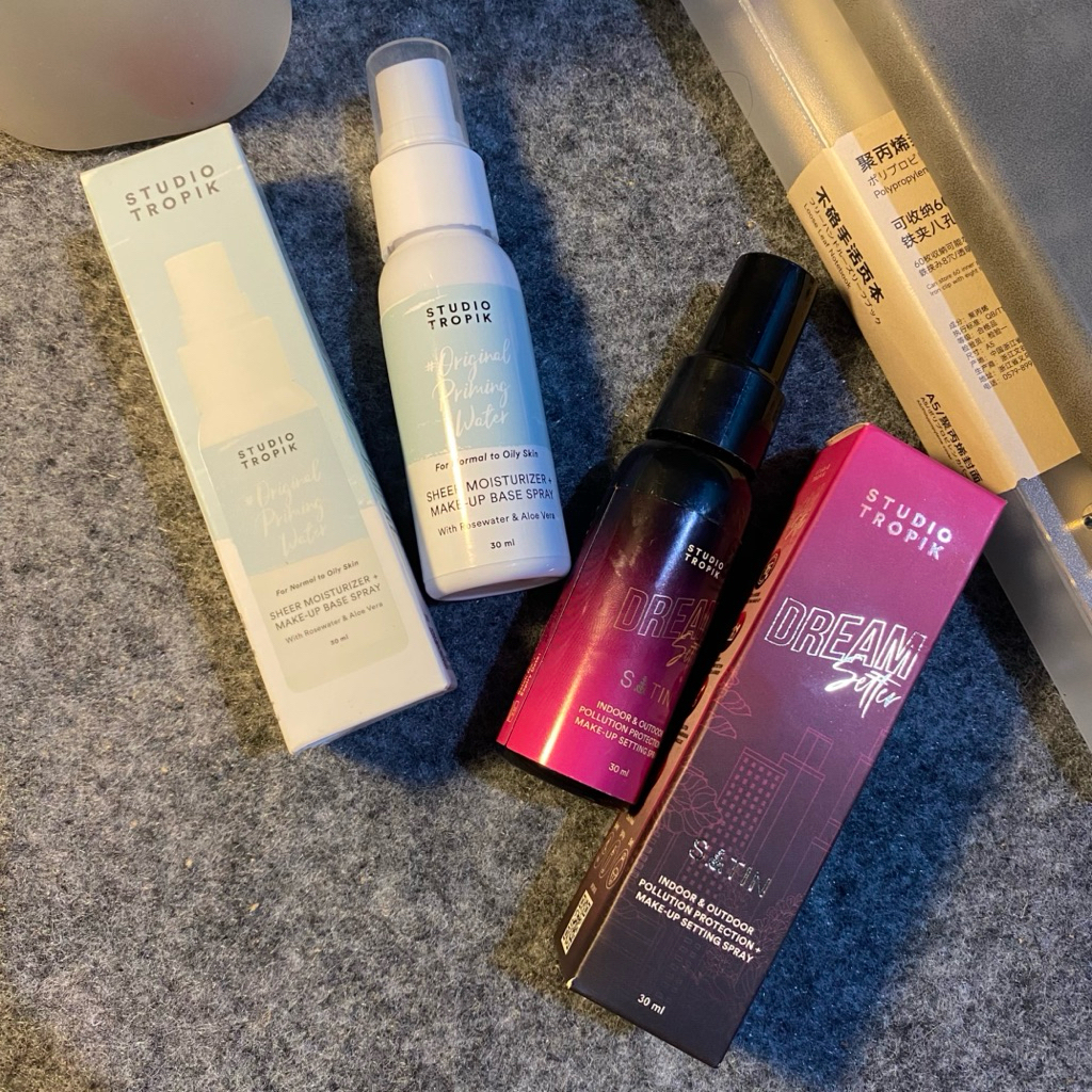 preloved — studio tropik primer and setting spray 30 ml