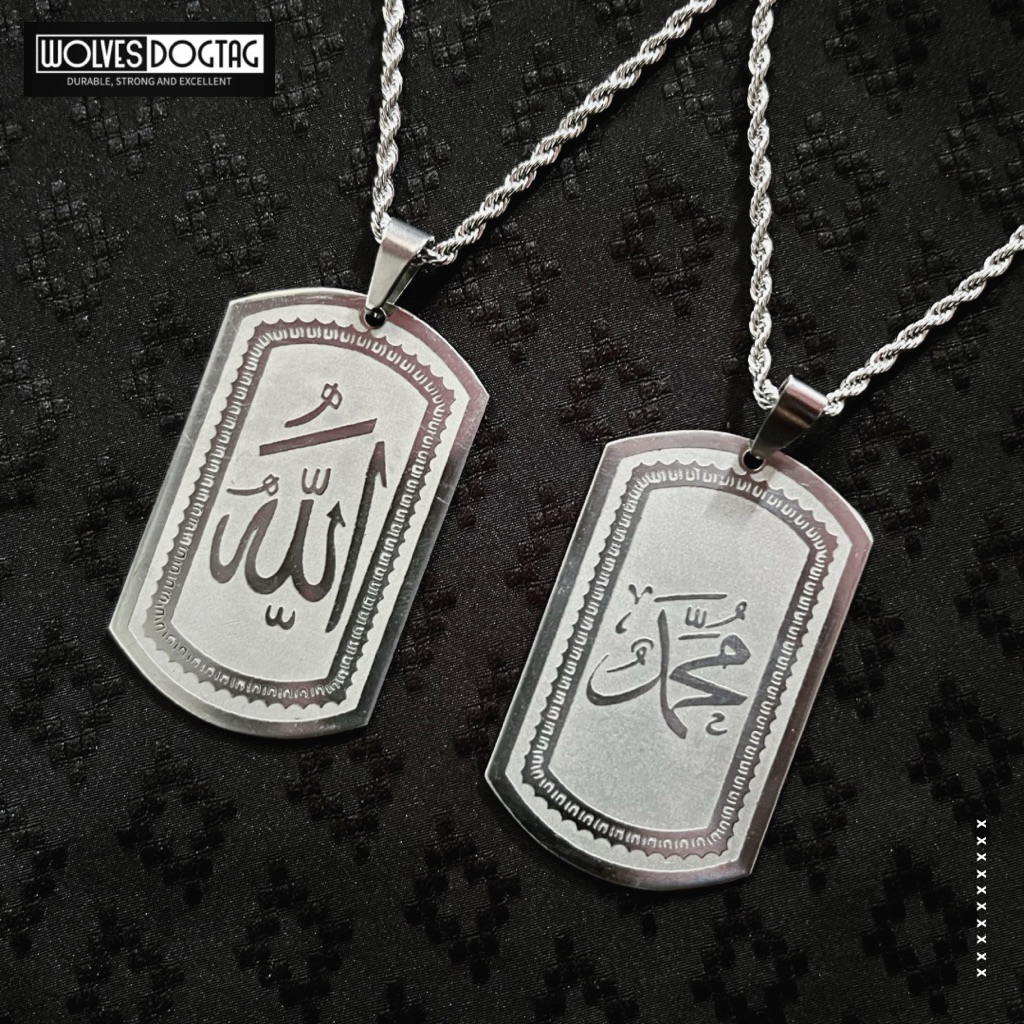 Kalung Allah dan kalung Muhammad / Kalung muslim Anti karat / kalung islam