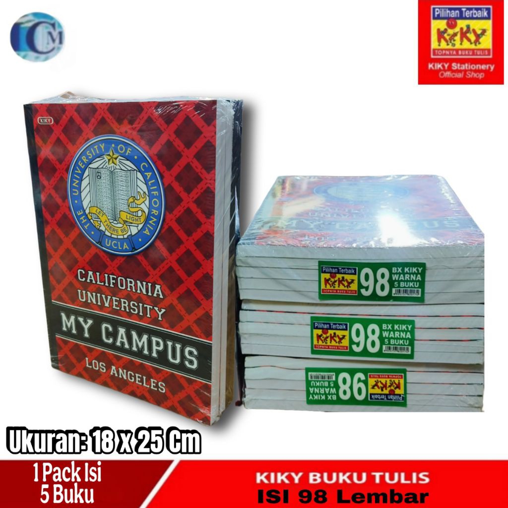 

BUKU TULIS CAMPUS KIKY ISI 98 LBR 1 PACK (5 Buku)