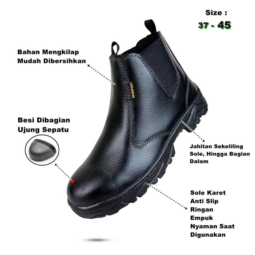 New // Sepatu Safety Pria Savety Shoes Wanita Septi Proyek Lapangan Unisex Septy Pt Kitchen Anti