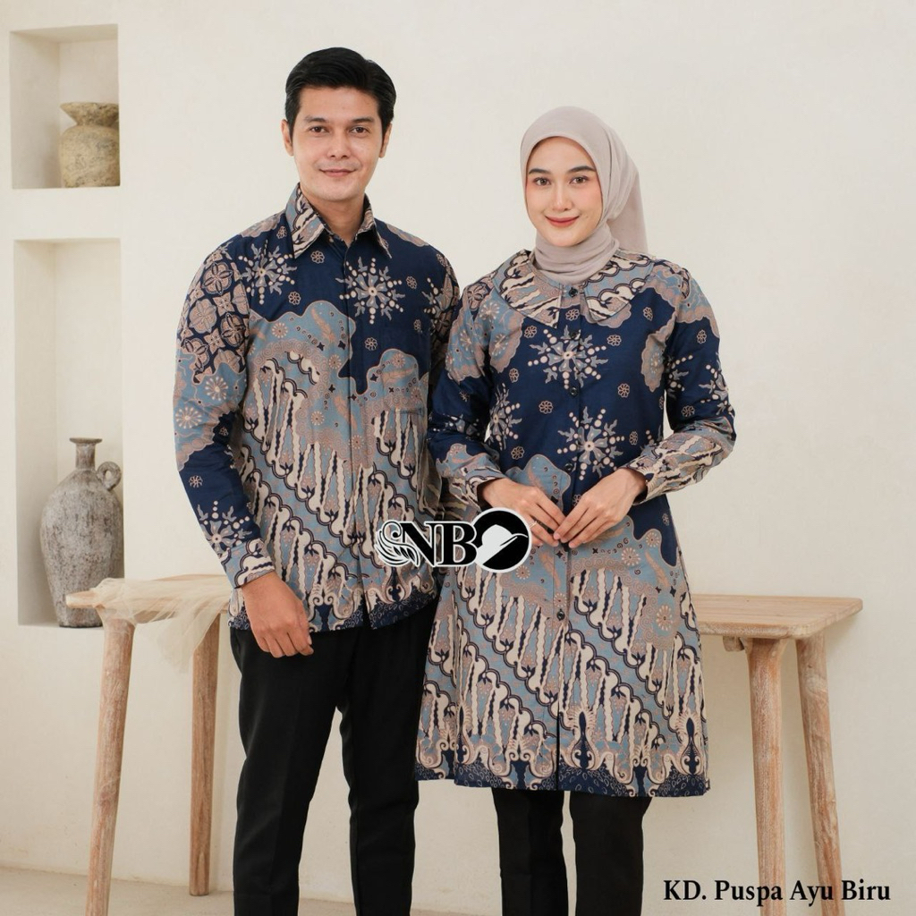 CUCI GUDANG BIG PROMO BATIK TUNIK COUPLE MODERN SET PAKAIAN COUPLE KEMEJA BATIK PANJANG PREMIUM BAJU