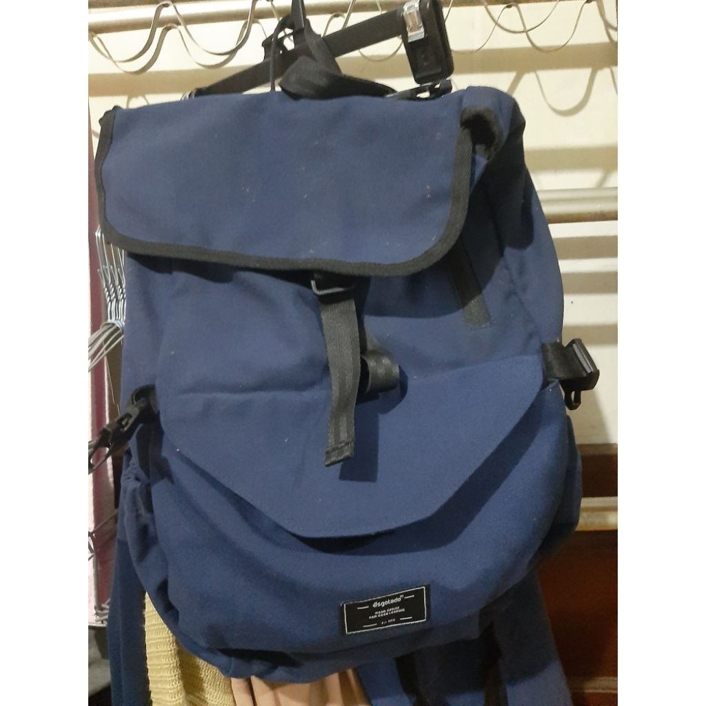 TAS RANSEL ESGOTADO MOCHILO DEZESO NAVY BIRU  (LOCAL  BRAND) ORIGINAL (PRELOVED)