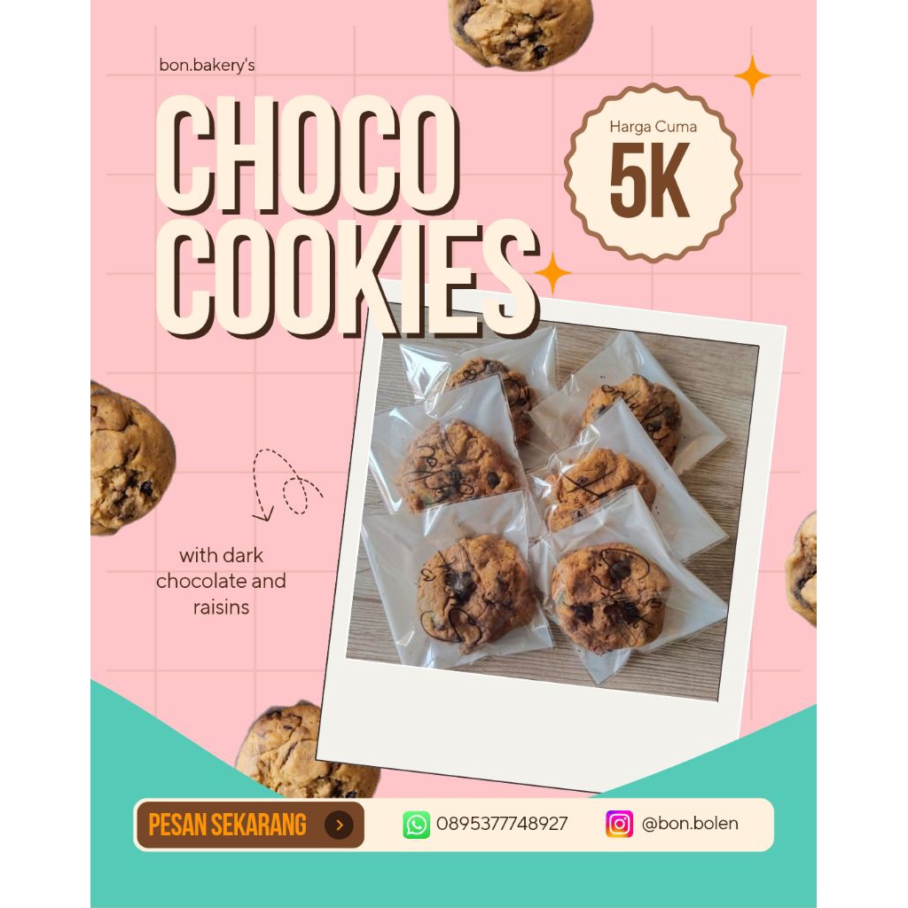 

Soft Chocolate Cookies [Dark Chocolate & Raisins]