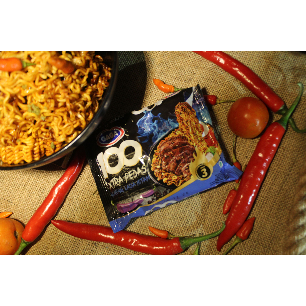 

Mie Gaga 100 Ekstra Pedas Goreng Rasa Lada Hitam