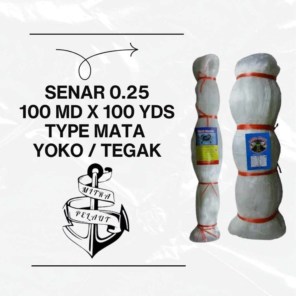 JARING IKAN  SENAR 0.25 - 100X100 YOKO / JARING IKAN NELAYAN