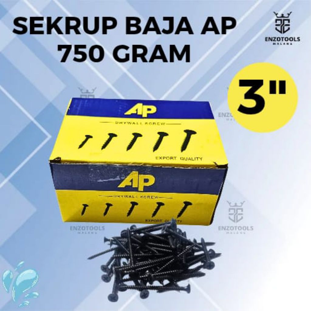 SEKRUP BAJA HITAM / SKRUP GYPSUM AP 3"