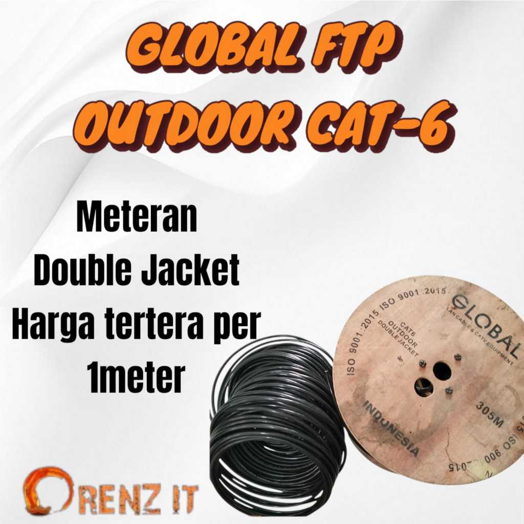 KABEL LAN FTP GLOBAL CAT 6 DOUBEL JACKET METERAN