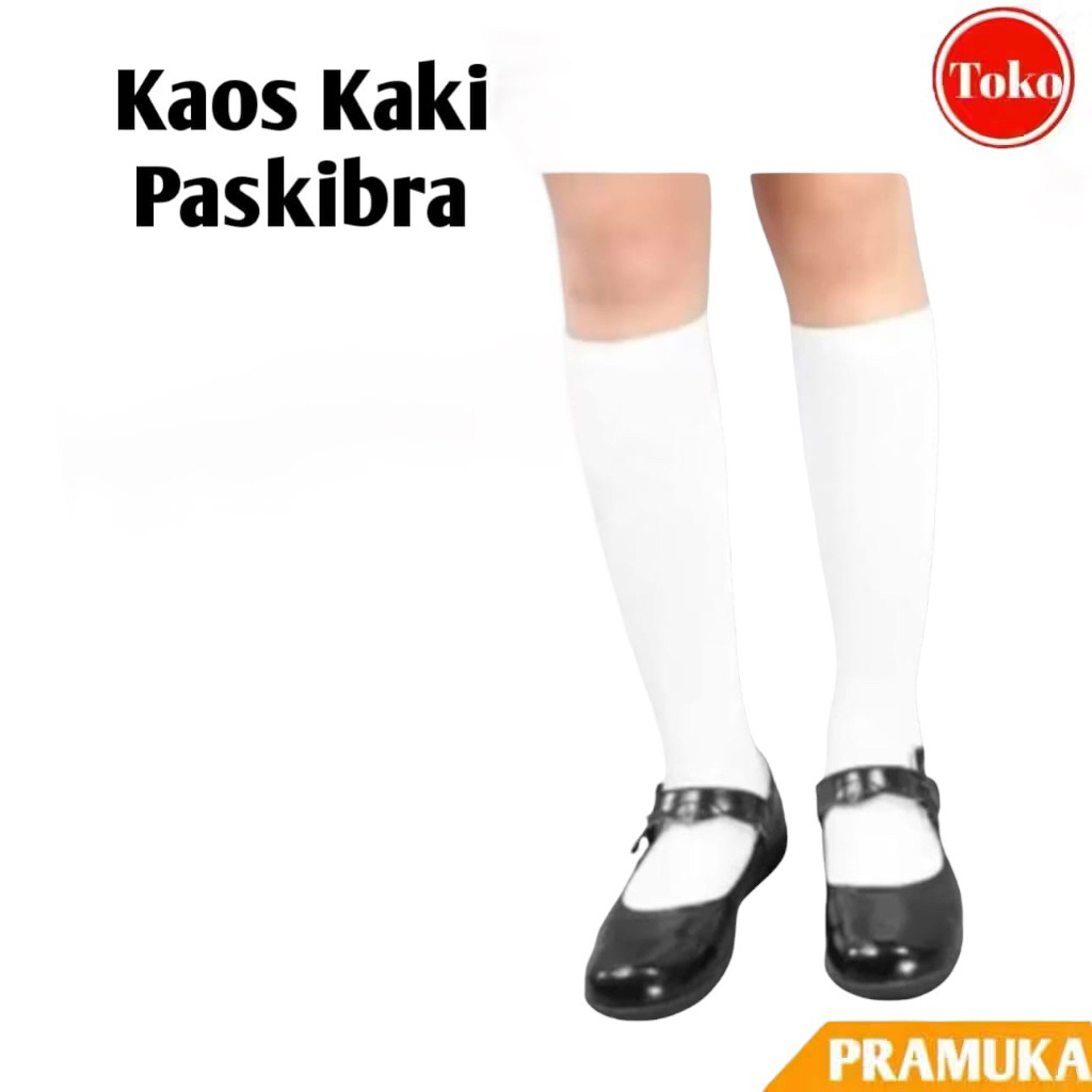 Kaos Kaki Paskibra PUTIH Panjang Selutut / Kaos Kaki Panjang Putih Polos / Kaos Kaki Paskibraka