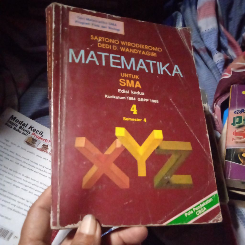 buku Matematika untuk SMA 4, kurikulum 1984 GBPP 1988, semester 4, buku original jadul