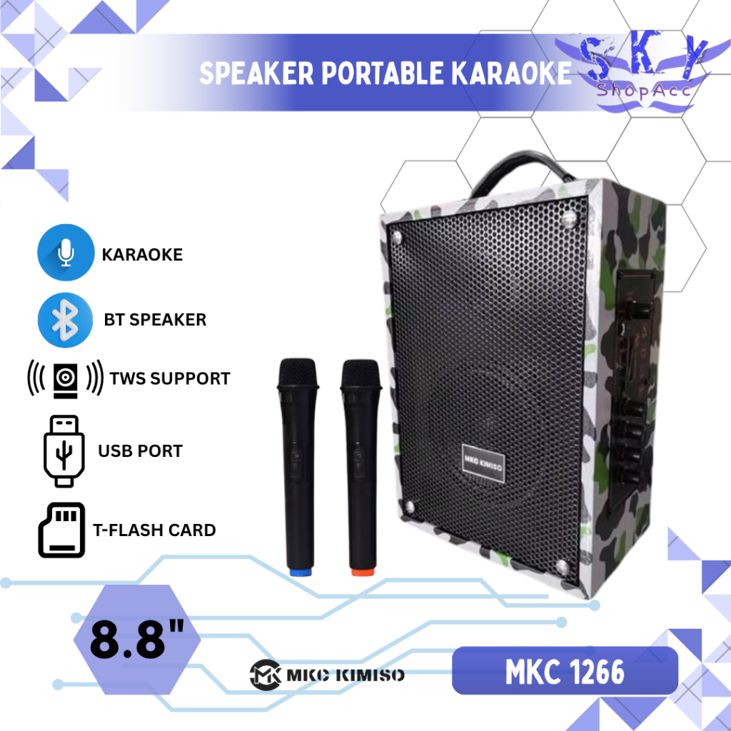 Speaker Bluetooth QS 1266 16 inch MKC KIMISO/BRAINPOWER 8 inch x 2
