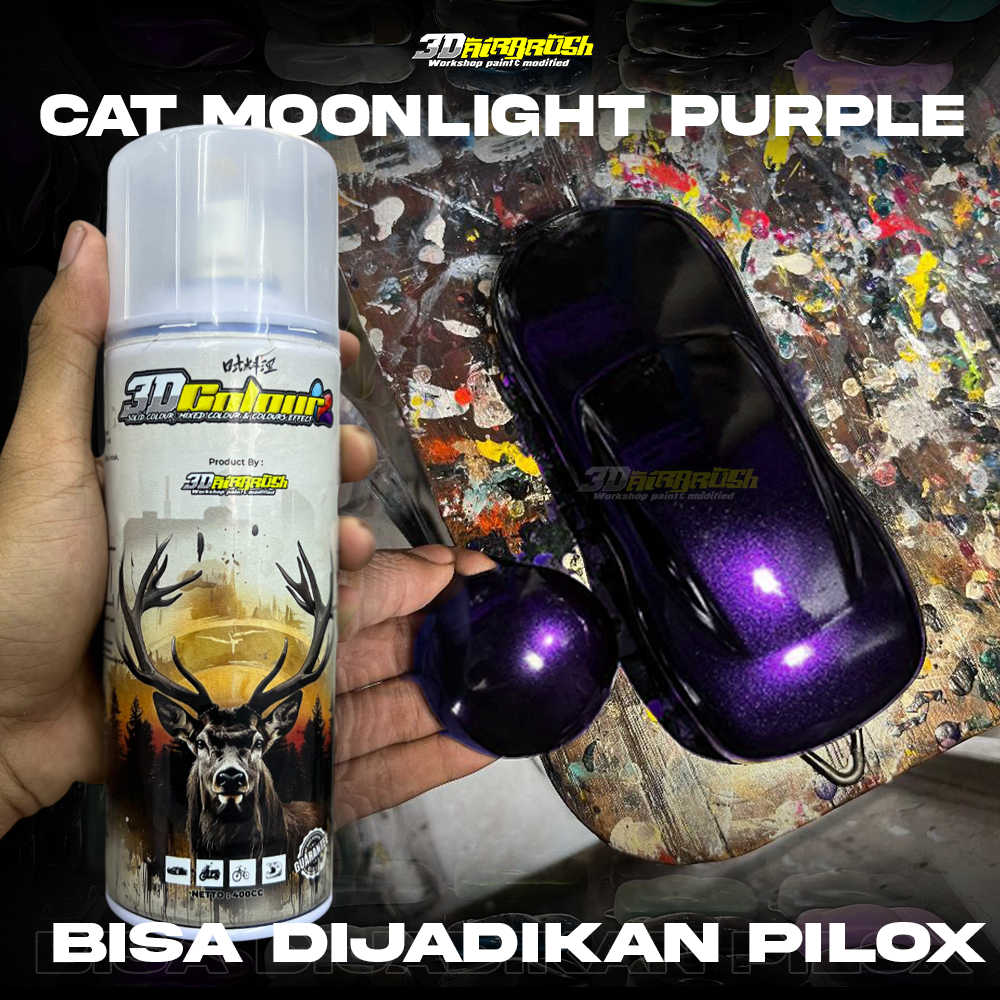 (BISA DIJADIKAN PILOX) CAT MOONLIGHT PURPLE / CAT HITAM LEMBAYUNG UNGU / CAT UNTUK MOTOR STNK UNGU D