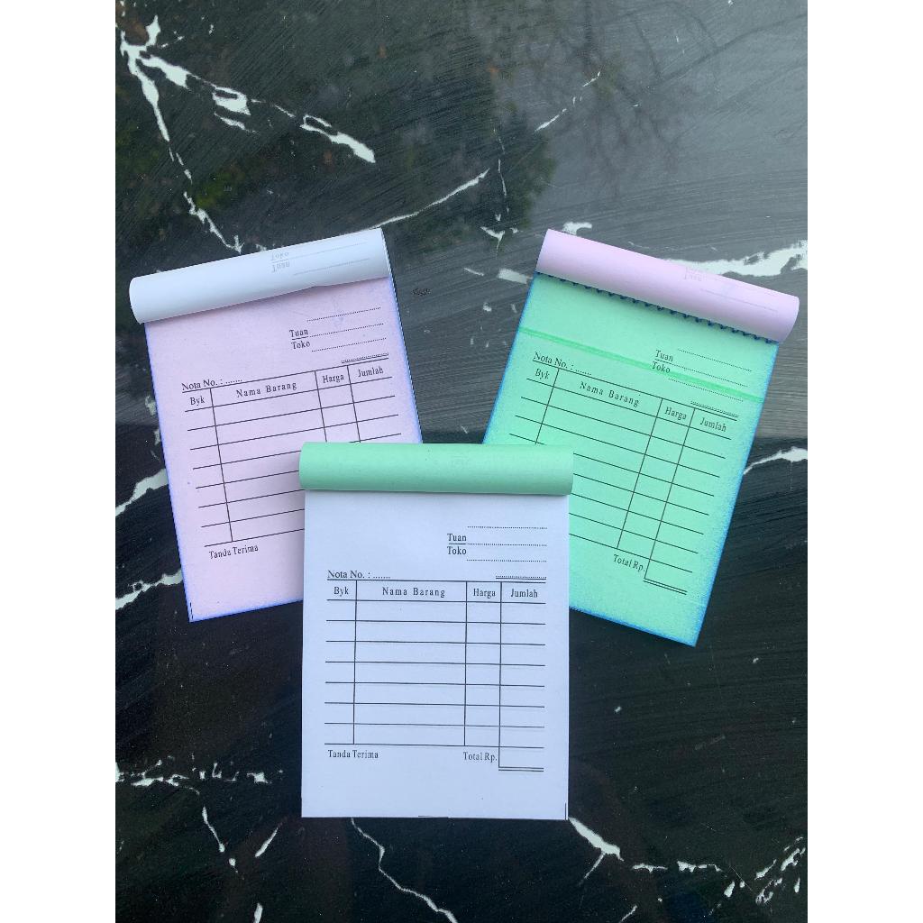 

Nota Kontan Mini 3 Ply, Nota NCR Langsung Tembus, Ukuran 1/8 Folio
