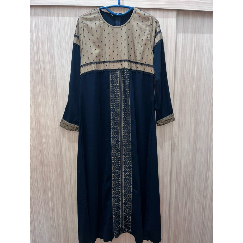 preloved abaya hitam coklat 764