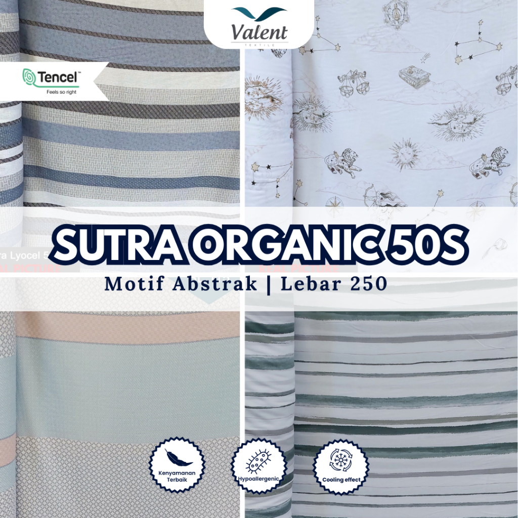Kain Meteran Sutra Lyocell 50S Motif Abstrak