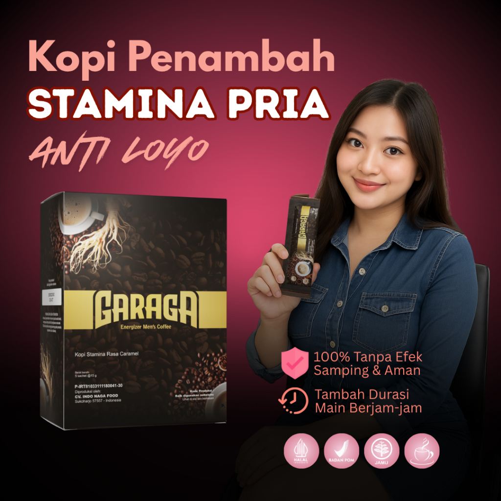 

Kopi Garaga Minuman Ekstrak Gingseng Efektif Meningkatkan Stamina Pria Rasa Caramel BPOM