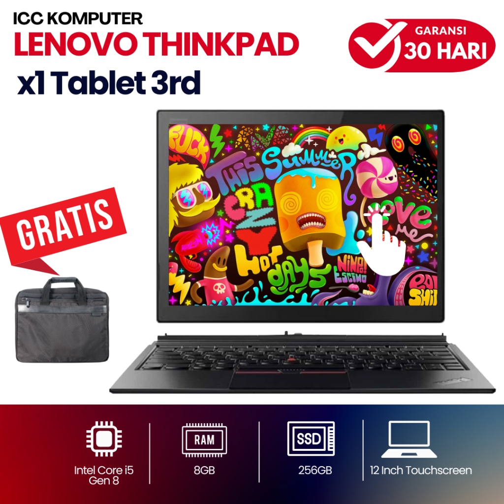 Lenovo Thinkpad X1 Tablet Core i5  Gen 8 RAM 8GB SSD 256GB | Laptop 2 in 1 | Second Murah Bergaransi