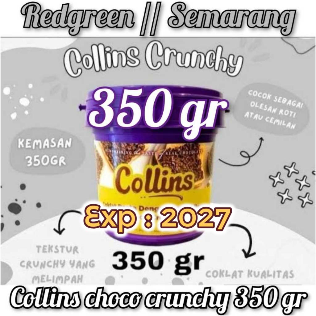 

350gr JATENG REDGREEN collins choco crunchy 350gr selai collins 350gram