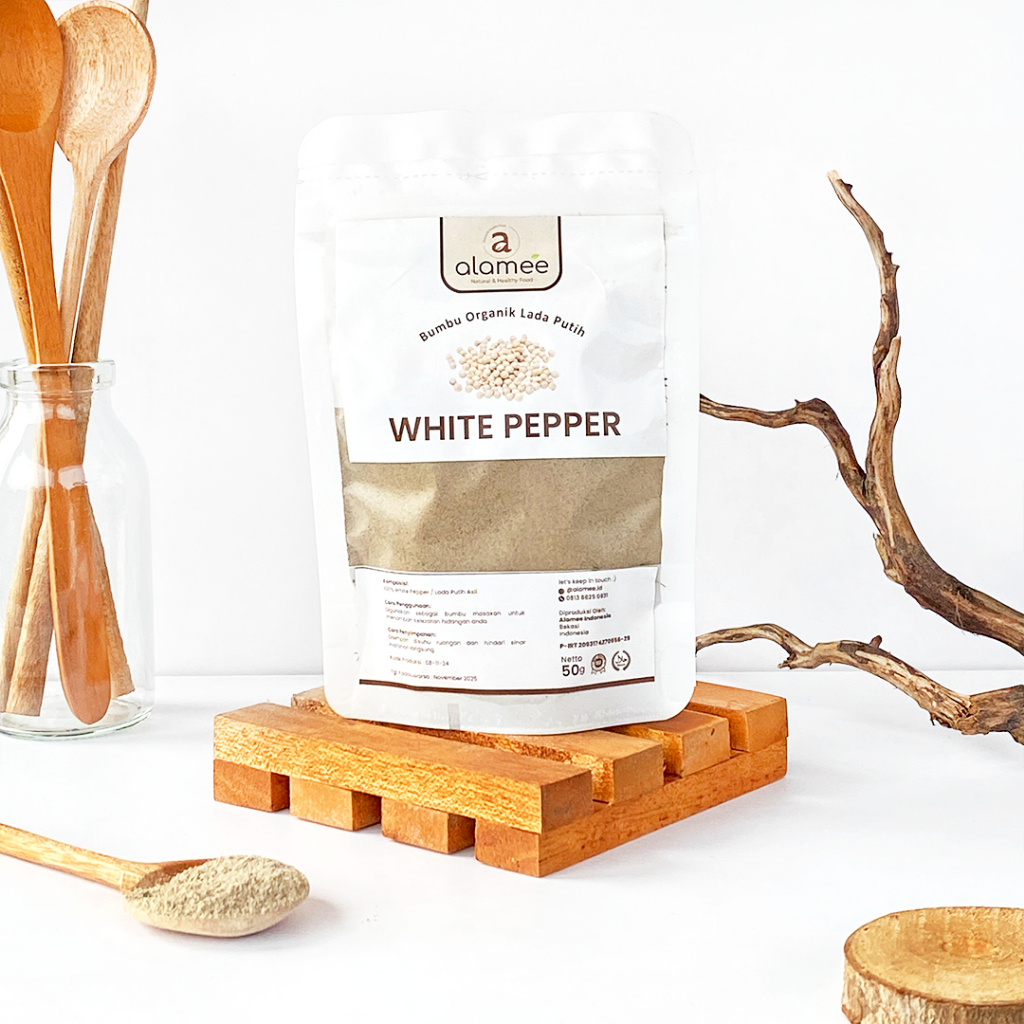 

ALAMEE White Pepper Powder Lada Putih Bubuk Merica Whitepepper Bumbu Dapur Tanpa Campuran 50 gram